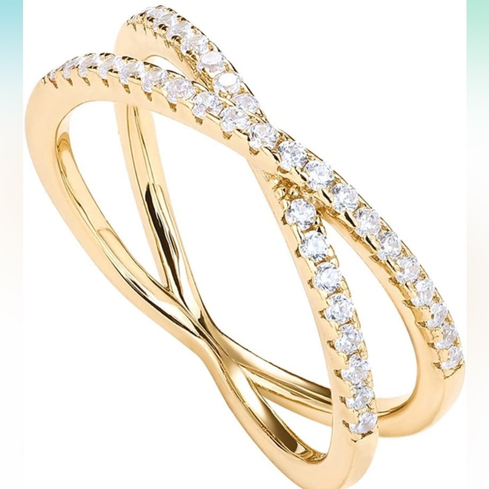 14k Gold Plated X Ring